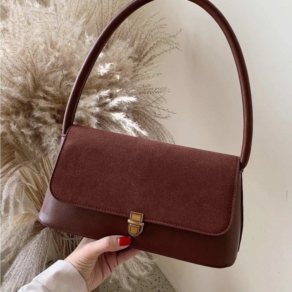 Brown Suede Shoulder Bag
